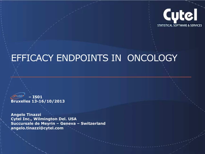 efficacy endpoints in oncology