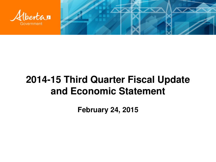 2014 15 third quarter fiscal update and economic statement