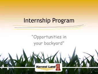 Internship Program Opportunities in your backyard  The Cooperative System  Farmer  Co-op