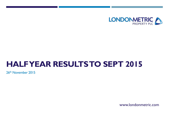 half year results to sept 2015