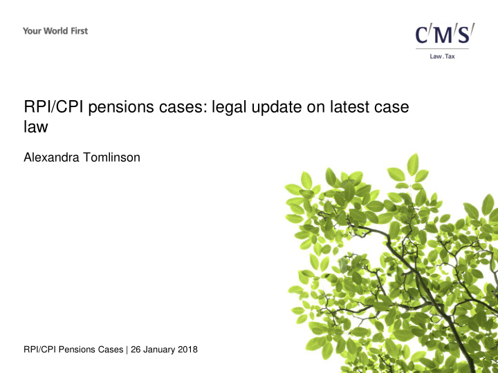 rpi cpi pensions cases legal update on latest case law