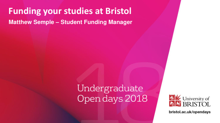 funding your studies at bristol