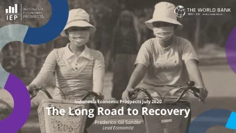The Long Road to Recovery  Frederico Gil Sander  Lead Economist  Competitiveness reforms  to boost