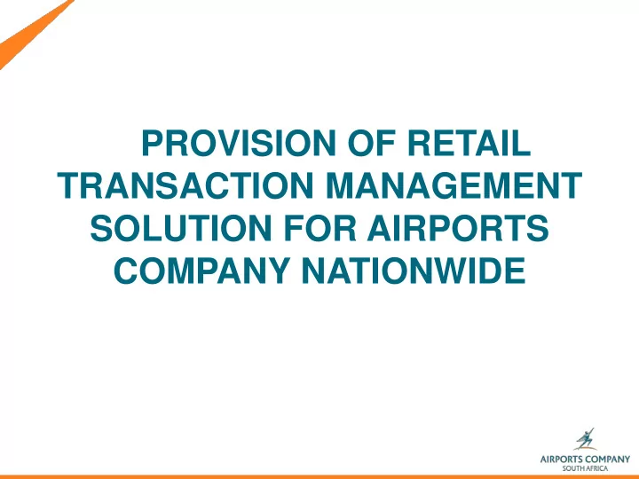 provision of retail