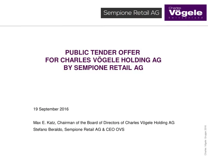 public tender offer