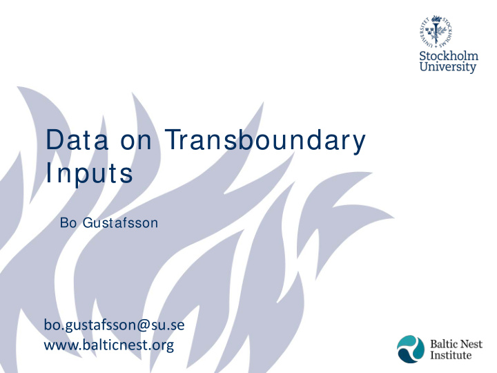 data on transboundary inputs
