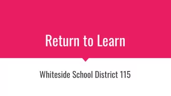 Return to Learn  Whiteside School District 115  Timelines  Illinois State Board of Education (ISBE)