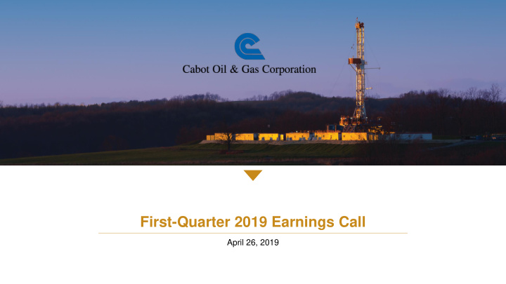first quarter 2019 earnings call