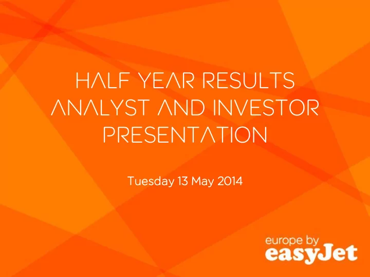half year results