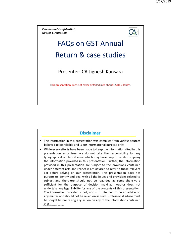 faqs on gst annual return case studies
