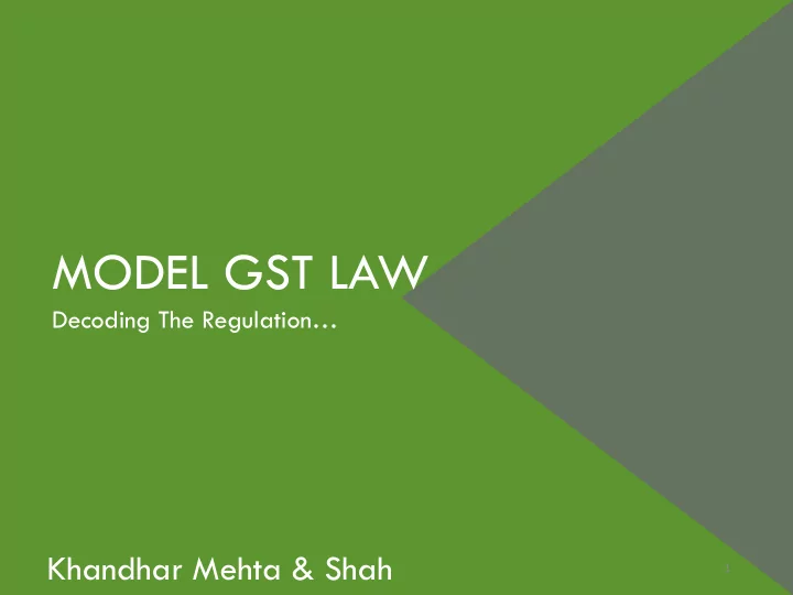model gst law