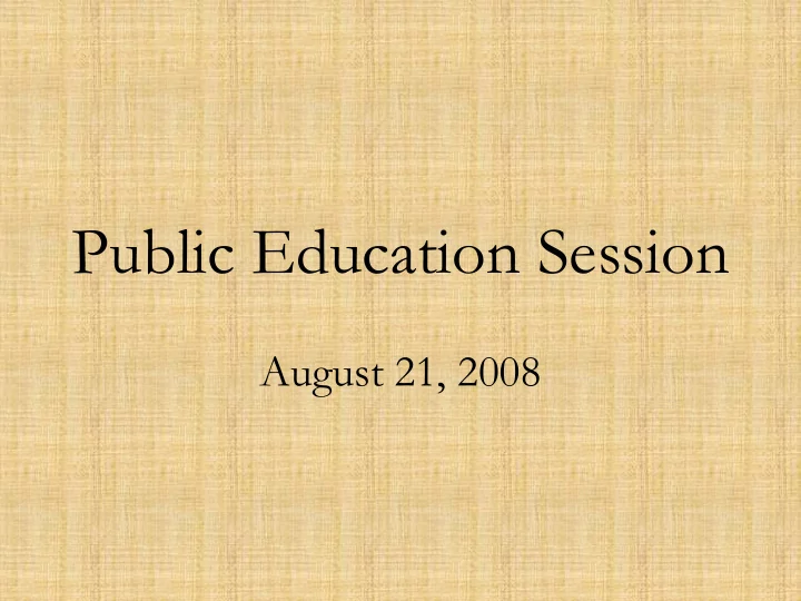 public education session