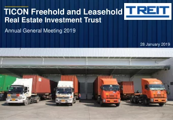 TICON Freehold and Leasehold  Real Estate Investment Trust  Annual General Meeting 2019  28 January