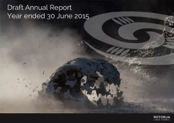 Draft Annual Report  Year ended 30 June 2015  Operating result  Operational result on budget