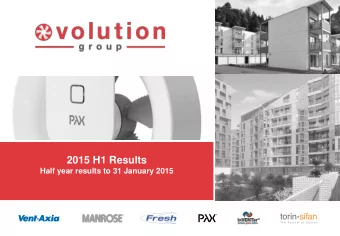 2015 H1 Results  Half year results to 31 January 2015  Introduction  Agenda  Financial