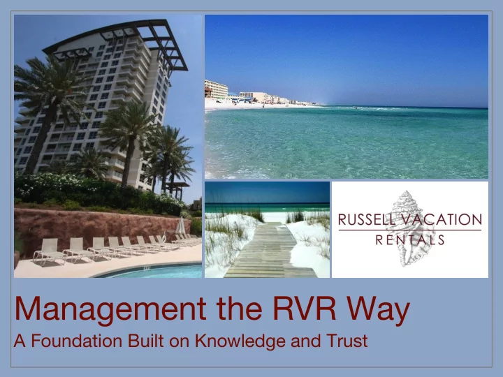 management the rvr way