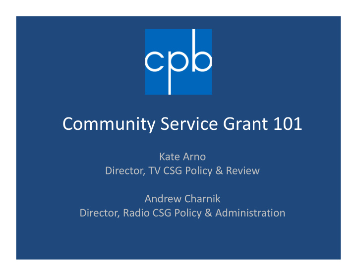 community service grant 101