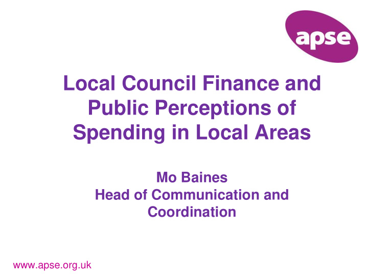 local council finance and public perceptions of spending