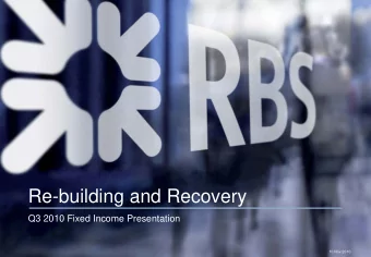 Re-building and Recovery  Q3 2010 Fixed Income Presentation  10 Nov 2010  Important Information