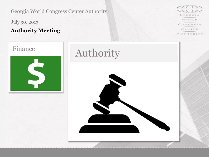 authority financial snapshot