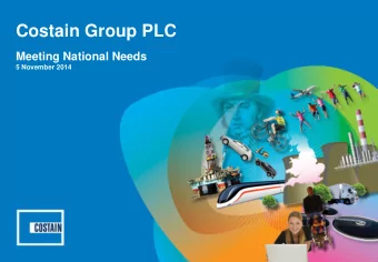 Costain Group PLC  Meeting National Needs  5 November 2014  Itinerary  08:30 - 10:30  Crossrail  @