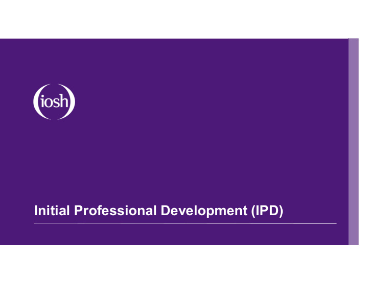 initial professional development ipd your journey with