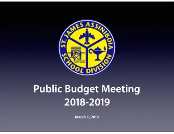 Public Budget Meeting  2018-2019  March 1, 2018  Board of Trustees  Board of Trustees  King