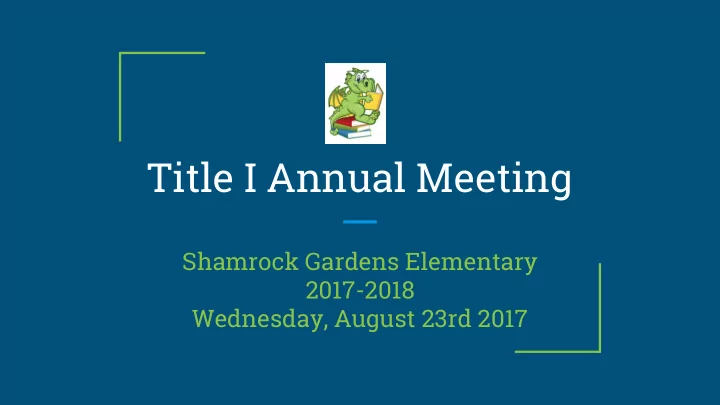 title i annual meeting