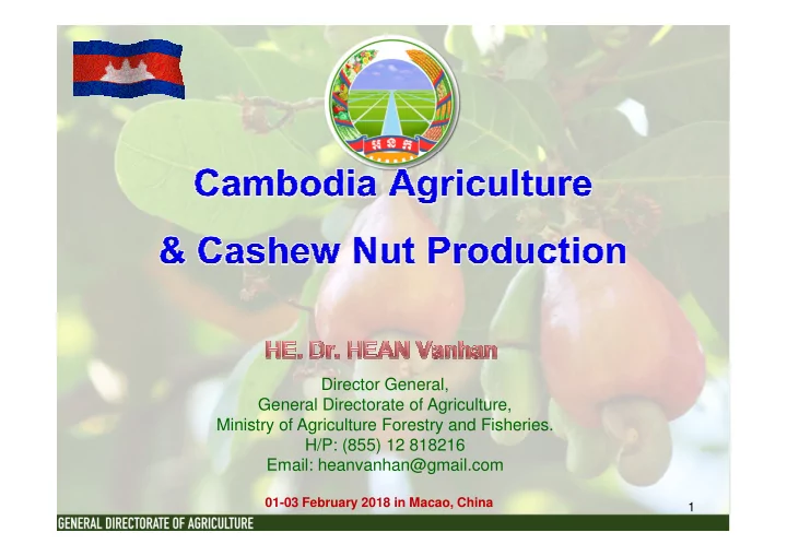 director general general directorate of agriculture