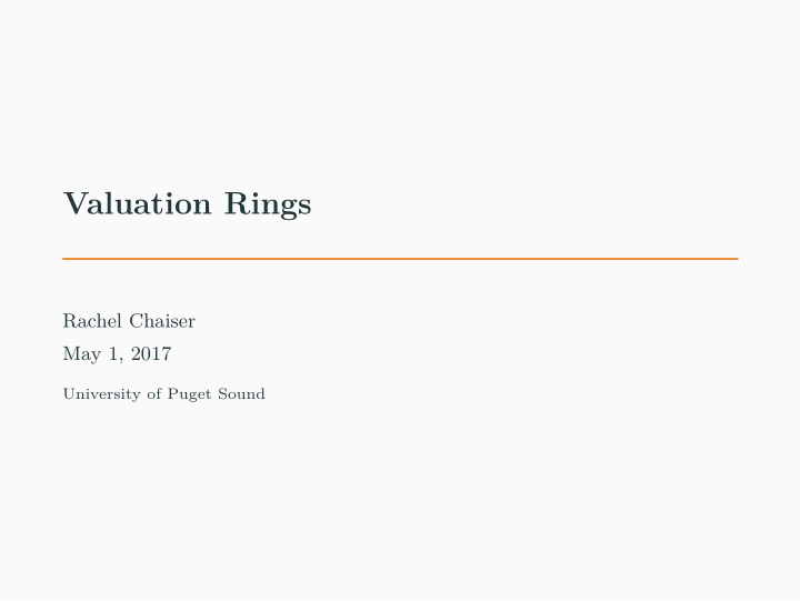 valuation rings