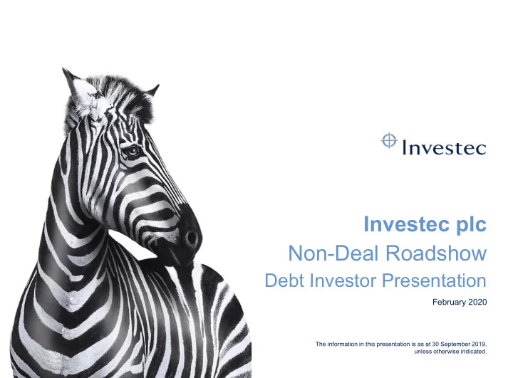 investec plc non deal roadshow