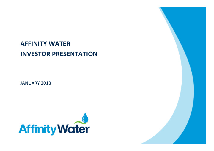 affinity water investor presentation