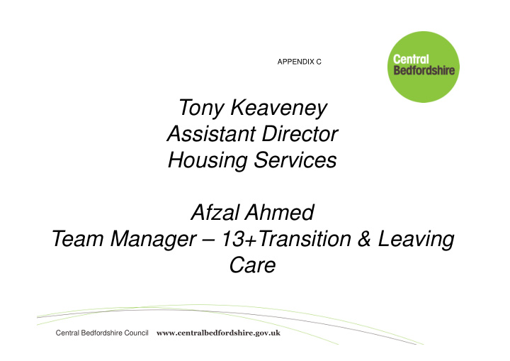 tony keaveney assistant director housing services afzal