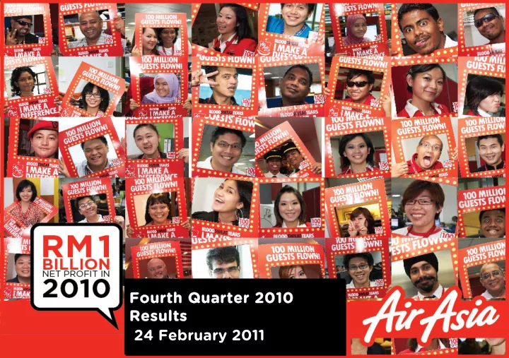 fourth quarter 2010 fourth quarter 2010 fourth quarter