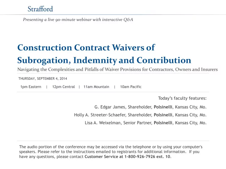 construction contract waivers of subrogation indemnity