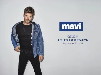 Q2 2019  RESULTS PRESENTATION  September 20, 2019  0  0.13 / 0.33cm 0.13 / 0.33cm  (11.69)