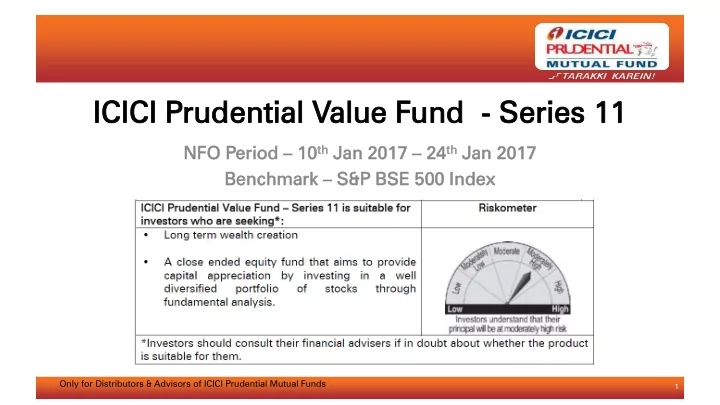 ici cici ci pru rudent dential ial value lue fund d ser