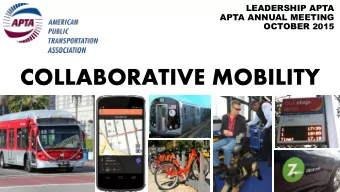 COLLABORATIVE MOBILITY OVER 30 INTERVIEWS FROM AROUND THE GLOBE  ESTABLISHING THE NEED  Population