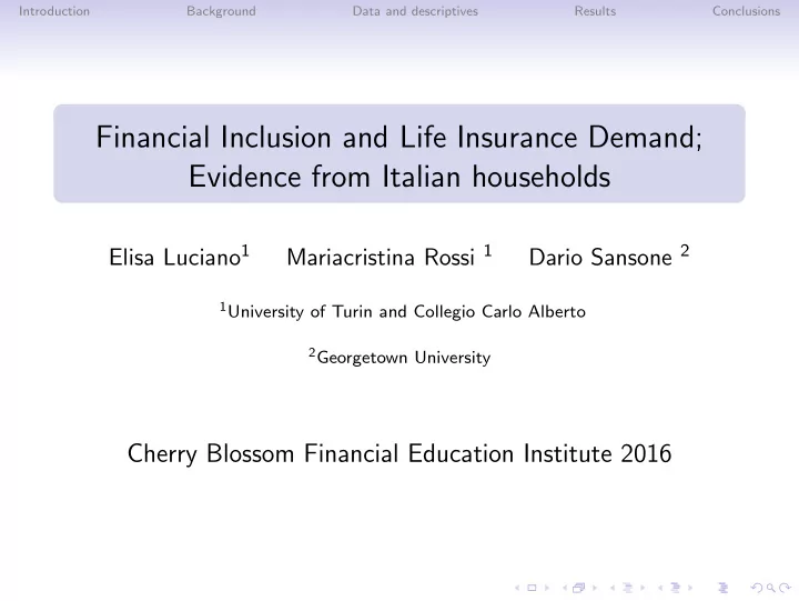 financial inclusion and life insurance demand evidence