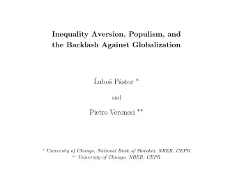 Inequality Aversion, Populism, and  the Backlash Against Globalization   astor   Lubo  s P