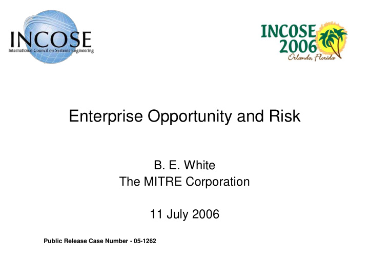enterprise opportunity and risk