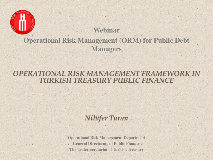 operational risk management orm for public debt