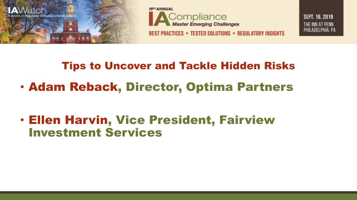 adam reback director optima partners ellen harvin vice