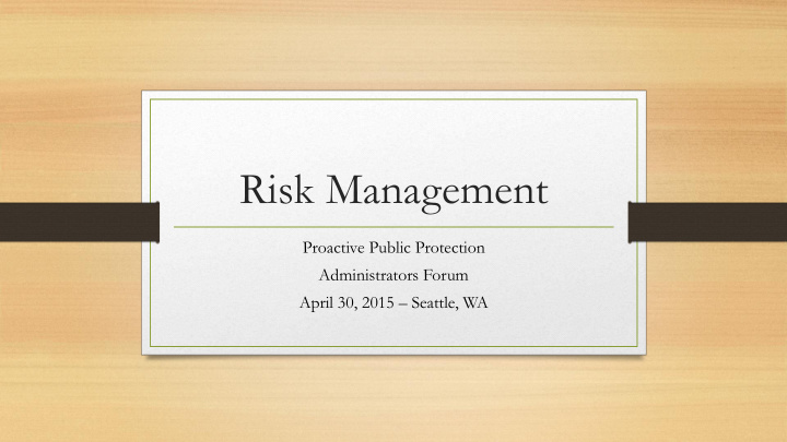 risk management