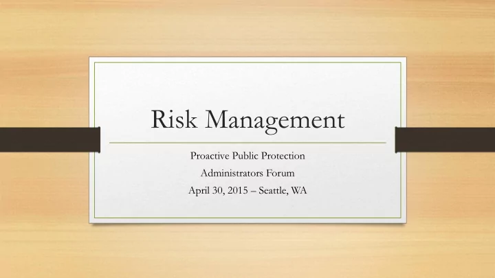 risk management