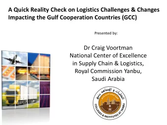 in Supply Chain &amp; Logistics,  Royal Commission Yanbu,  Saudi Arabia  4 KEY PILLARS OF NATIONAL