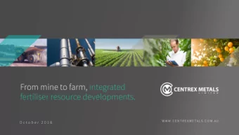 O c t o b e r  2 0 1 8  Ardmore Phosphate Rock Project  Definitive Feasibility Study  Definitive