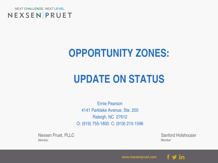 opportunity zones update on status
