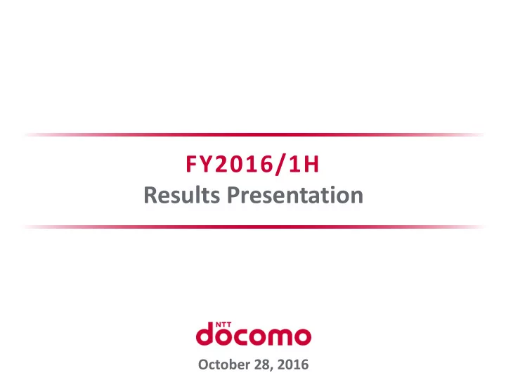 fy2016 1h results presentation