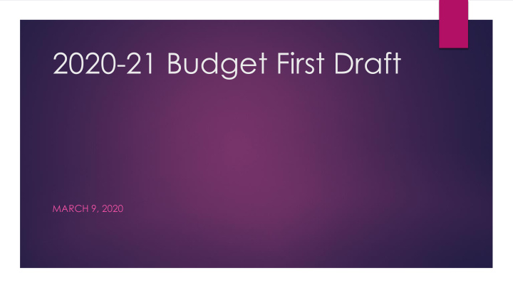 2020 21 budget first draft